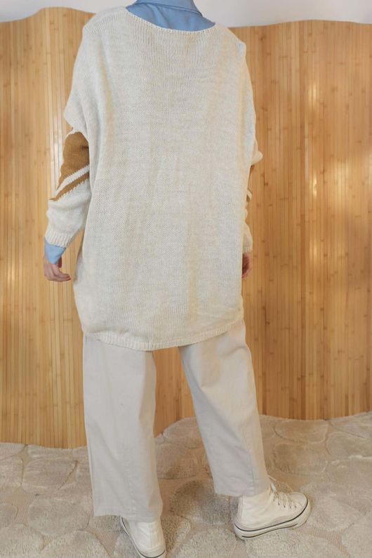 Beatrix Heart Slouch Knit Stone